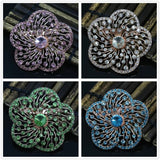 Rose Gold-color Crystal Bead Brooch for Women