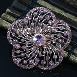 Rose Gold-color Crystal Bead Brooch for Women