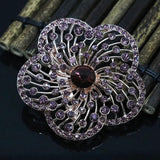 Rose Gold-color Crystal Bead Brooch for Women