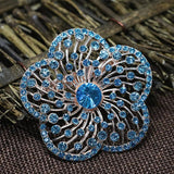 Rose Gold-color Crystal Bead Brooch for Women