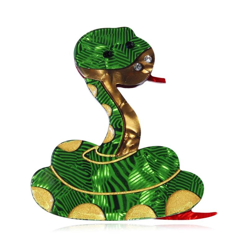 Acrylic Snake Brooches Pins for Women Vivid Animal Brooch
