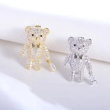 Zircon Bear Bag Small Brooch, Fresh All-match Clothes Accessory