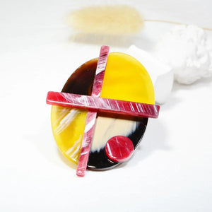 Geometric Acrylic Brooch Pin for Coat Suit Bag