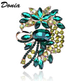Large Glass Flower Brooch for Women's Clothing