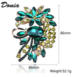 Large Glass Flower Brooch for Women's Clothing