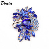 Large Glass Flower Brooch for Women's Clothing