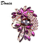 Large Glass Flower Brooch for Women's Clothing