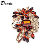 Large Glass Flower Brooch for Women's Clothing