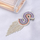 Colorful Letter S Tassel Brooch Crystal Stone Pin