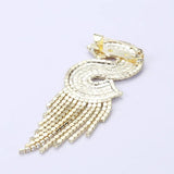 Colorful Letter S Tassel Brooch Crystal Stone Pin