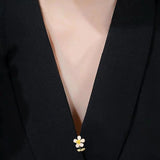 Zircon Mini Flower Brooches Collar Pins