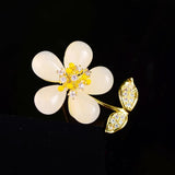 Zircon Mini Flower Brooches Collar Pins