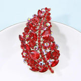 Crystal Leaf Pin Brooch High-end Corsage Women
