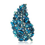 Crystal Leaf Pin Brooch High-end Corsage Women