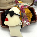Female Head Brooch Decorate Jewelry Lapel Pins for Banquet