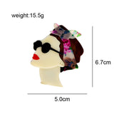 Female Head Brooch Decorate Jewelry Lapel Pins for Banquet