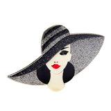 Female Head Brooch Decorate Jewelry Lapel Pins for Banquet