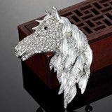 Horse Head Animal Brooch Bouquet Austrian Crystal