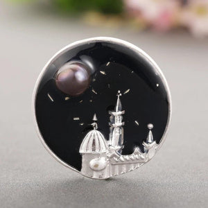 Castle Starry Sky Brooch Retro Rhinestone Large Brooch Corsage