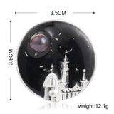Castle Starry Sky Brooch Retro Rhinestone Large Brooch Corsage