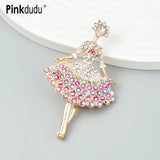 Acrylic Ballerina Girl Brooch Multicolor Alloy Fashion Jewelry