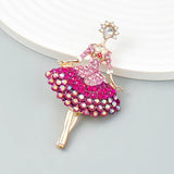Acrylic Ballerina Girl Brooch Multicolor Alloy Fashion Jewelry