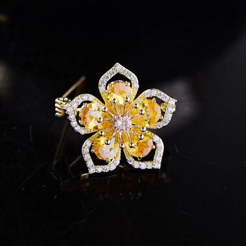 Flower Small Brooch Temperament Anti-glare Buckle Creative Collar Pin
