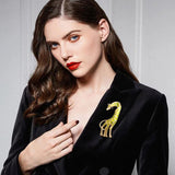 Alloy Drip Giraffe Brooch Ladies Clothing Pin Accessories