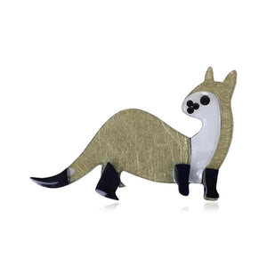 Vivid Weasel Brooches Artificial Leather Pins Acrylic Jewelry Women Kids