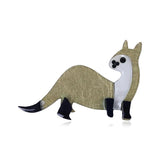 Vivid Weasel Brooches Artificial Leather Pins Acrylic Jewelry Women Kids