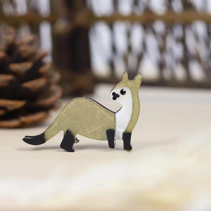 Vivid Weasel Brooches Artificial Leather Pins Acrylic Jewelry Women Kids