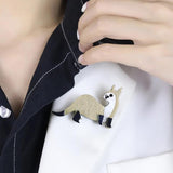Vivid Weasel Brooches Artificial Leather Pins Acrylic Jewelry Women Kids