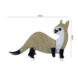 Vivid Weasel Brooches Artificial Leather Pins Acrylic Jewelry Women Kids