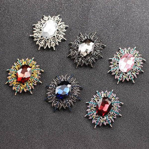 Crystal Flower Brooch Pin for Women Wedding Dress Jewelry