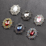Crystal Flower Brooch Pin for Women Wedding Dress Jewelry
