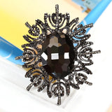 Crystal Flower Brooch Pin for Women Wedding Dress Jewelry
