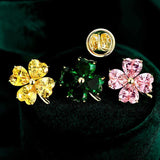 Tiny Mini Heart Clover Brooch Women Dress Accessories