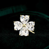 Tiny Mini Heart Clover Brooch Women Dress Accessories