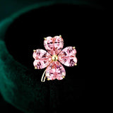 Tiny Mini Heart Clover Brooch Women Dress Accessories