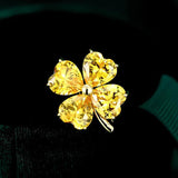 Tiny Mini Heart Clover Brooch Women Dress Accessories