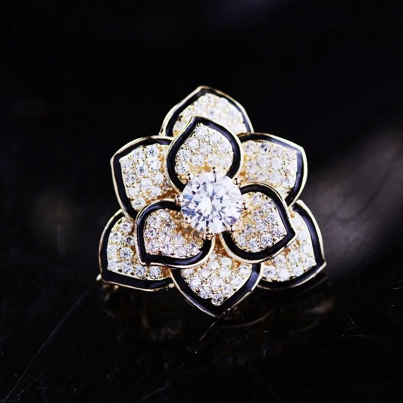 Zircon Flower Fragrance Brooch Anti-lighting Collar Pin