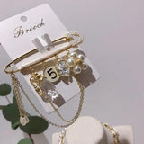 Flower Crystal Brooch Women's Party Pearl Tassel Brooch