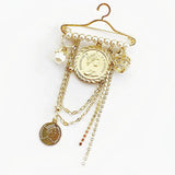 Vintage Tassel Metal Pin Brooch Clothing Hanger Pendant