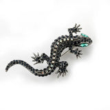 Vintage Rhinestone Lizard Brooch Full Inlay Suit Accessory Gift