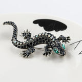 Vintage Rhinestone Lizard Brooch Full Inlay Suit Accessory Gift