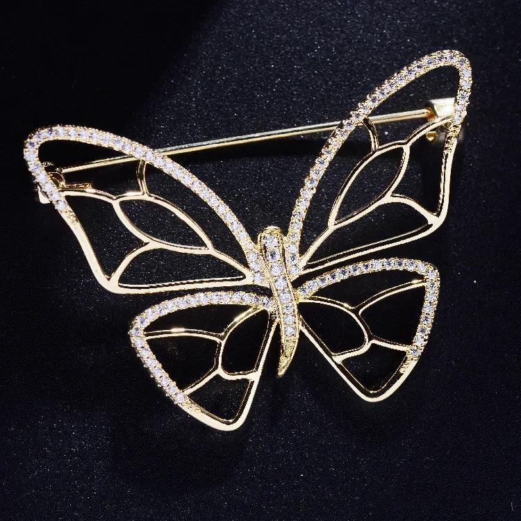 Butterfly Zircon Brooch Pin Cheongsam Corsage
