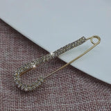 Pearl Fixed Charm Safety Pin Brooch Sweater Cardigan Clip Chain