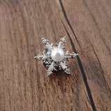 Flower Pearl Brooch Zirconia Pins Mini Collar Pin Jewelry