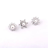 Flower Pearl Brooch Zirconia Pins Mini Collar Pin Jewelry