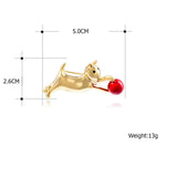 Cat Play Ball Brooch Corsage Hat Pins Jewelry Women Accessories